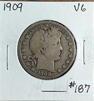 1909  Barber Half Dollar  VG