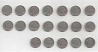 19 Buffalo Nickels, (1) 1935