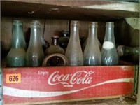 COCA-COLA CRATE AND BOTTTLES
