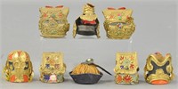 COLLECTION OF EIGHT DRESDEN-TYPE ORIENTAL CROWNS