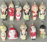 GROUPING OF ELEVEN FIGURAL CHRISTMAS LAMPS
