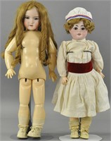 LOT OF TWO EARLY 20th CENTURY BISQUE HEAD DOLLS