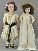LOT OF TWO GERMAN BISQUE HEAD CHILD DOLLS