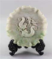 Chinese Green Jadeite Lobed Plate