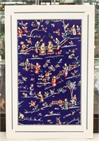 Chinese Embroidery Panel of Nobel with Wood Frame