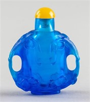 Chinese Blue Peking Glass Snuff Bottle