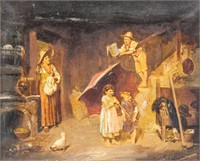LUIGI SCAFFAI Italian 1837-1899 OOC Mother & Child