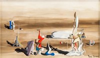 YVES TANGUY French 1900-1955 Gouache Surrealist