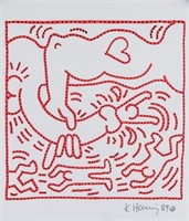 KEITH HARING American 1958-1990 Marker on Paper