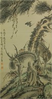 NI TIAN Chinese 1855-1919 Ink & WC Sika Deer