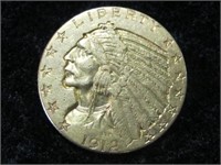 1912 $5 GOLD INDIAN XF