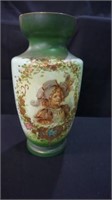 VENETIAN 1880 TALL VASE 12" HAND PAINTED MINT COND