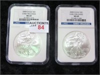 2 2008 AMER. EAGLE EARLY REL. NGC MS69