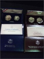 2 COMM SETS ATL OLYMPIC & BILL OF RIGHTS 4 COINS