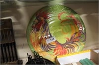 LARGE ROOSTER DECORATED PLATTER