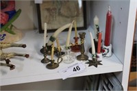 VINTAGE CANDLES AND HOLDERS