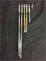 6 Various Snap-On 1/4" Extensions
