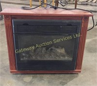 Electric fireplace on wheels