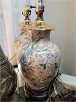 2PC ENAMELED PORCELAIN CHINESE TABLE LAMPS
