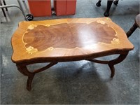 VTG PRETTY MARQUETRY INLAY COFFEE TABLE