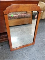 WOOD TRIMMED WALL MIRROR