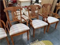 6PC PINEAPPLE BACKED VTG DINING CHAIRS