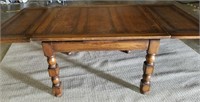 ANTIQUE ENGLISH STYLE DRAW LEAF DINING TABLE