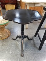 BLACK PIE CRUST TABLE MISSING SMALL PC OF "CRUST"