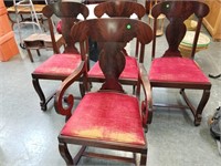 4PC FLAME MAHOGANY DINING CHAIRS