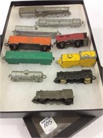 Group of 10 Sm. Metal Toy Train Cars