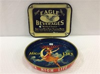 Lot of 2 Adv. Trays Including Miller High Life
