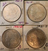 Four Silver Dollars