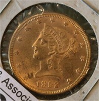 1892 $10 U.S. Gold Coin