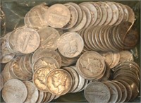 100 Mercury Dimes and a Buffalo Head Nickel