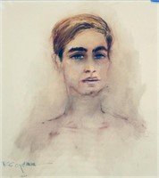 R.C. GORMAN "YOUNG BART" PASTEL PAINTING, 1967