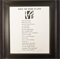 ROBERT INDIANA "WHEN THE WORD IS LOVE" SERIGRAPH