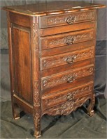 19th CENTURY FRENCH OAK CHEST OF DRAWERS