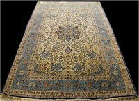 HAND KNOTTED PERSIAN SILK & WOOL ISFAHAN RUG