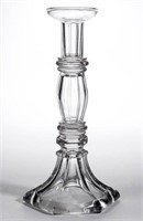 FREE-BLOWN, CUT, AND PRESSED CANDLESTICK,