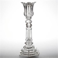 PRESSED MIDWESTERN TULIP CANDLESTICK, colorless,
