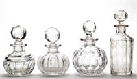 ASSORTED CUT COLOGNE BOTTLES, LOT OF FOUR,