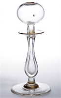 FREE-BLOWN LACEMAKER'S LAMP, colorless with later