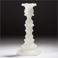 PRESSED PETAL AND HEXAGONAL-BASE CANDLESTICK,