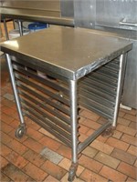 S/S Work Table w/Casters-30 x 24 x 36 Inch