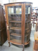 Oak Bow Front China Cabinet