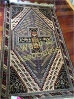 3'8" x 6'6" Balough hand knotted wool rug