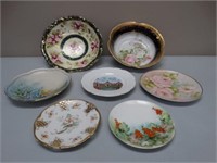 Lot of 7 Fine Painted  Porcelain Dishes