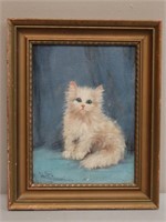 M. LOUIS - Oil on Canvas of Kitten