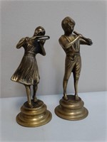 Pair of Brass Figural Musicians