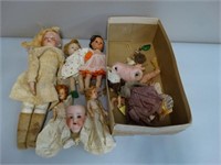 Box of Antique Dolls w/ 2 German Bisque Heads